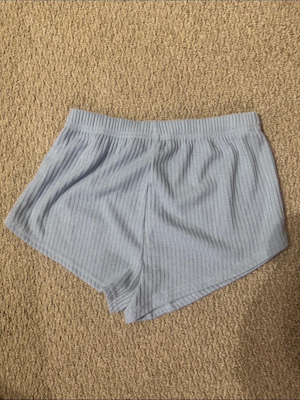Light Blue Ribbed Button-Front Top & short set - Picture 4 of 7